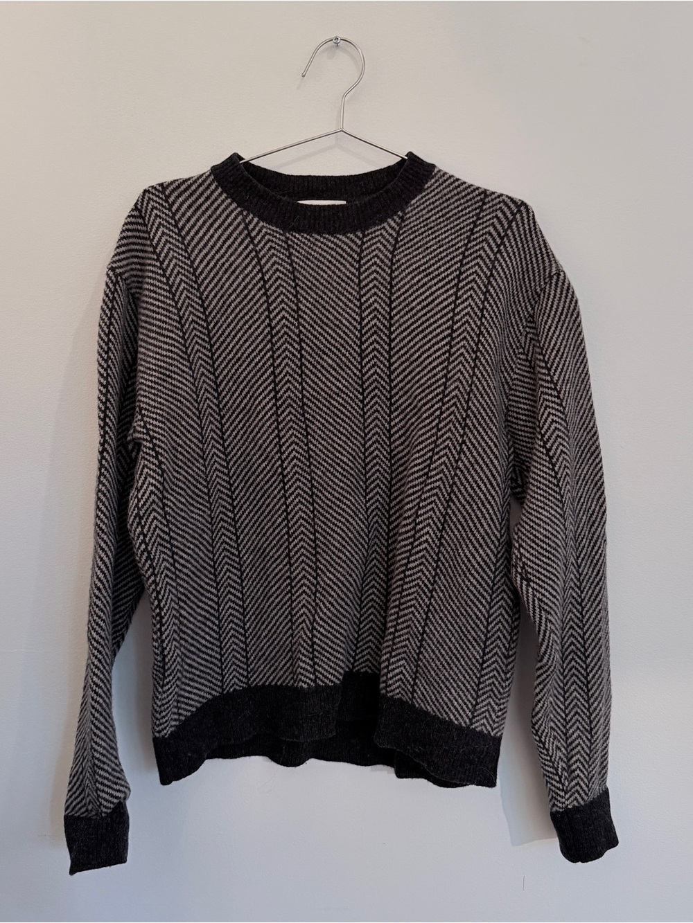 JW Anderson x Uniqlo Black & Creme Chevron Knit Sweater